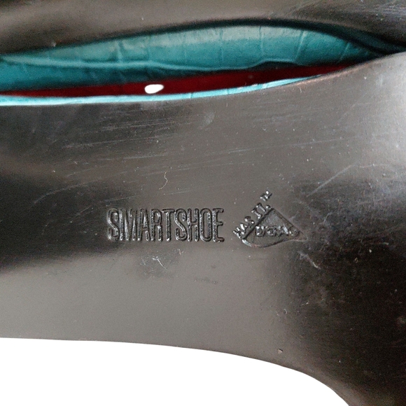 Easy Spirit Smartshoe Turquoise Crocodile Embossed Block Heel Shoe Size 8 - Picture 8 of 11